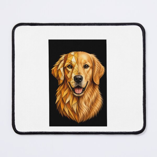 Item preview, Golden Retriever Half Low Poly Portrait designed and sold by VeltrixaDesigns.