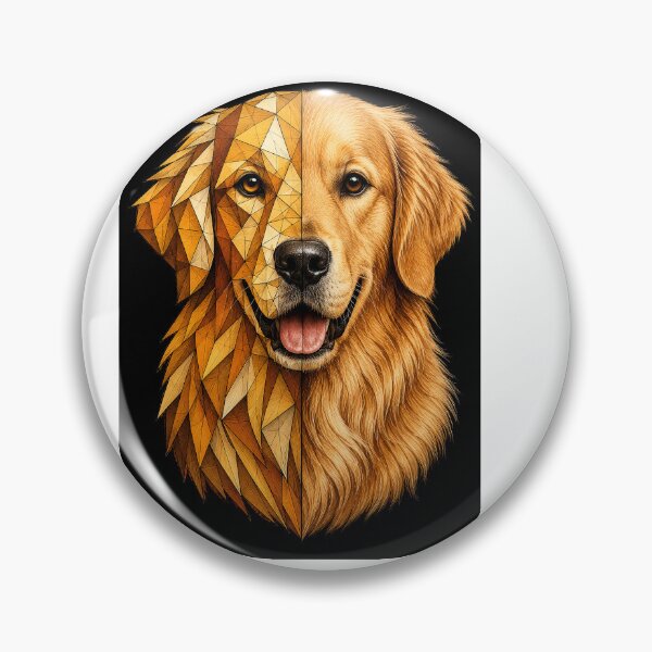 Item preview, Golden Retriever Half Low Poly Portrait designed and sold by VeltrixaDesigns.