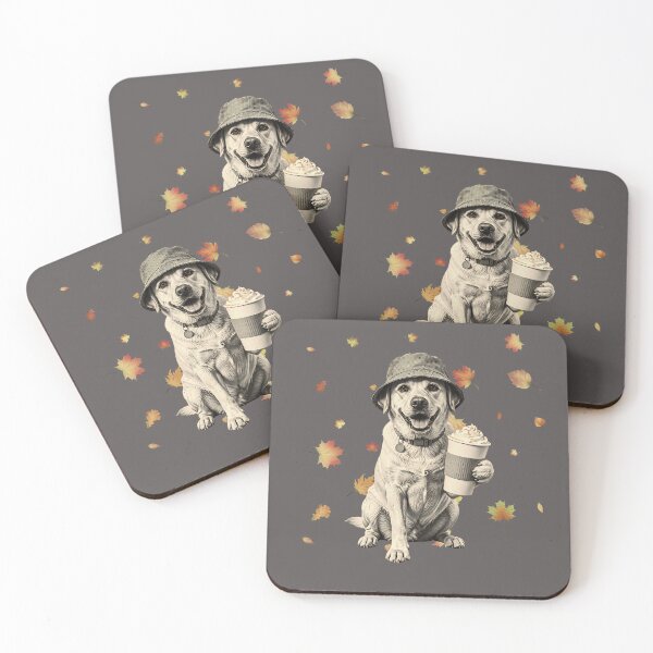 Item preview, Fall Labrador With Pumpkin Spice Latte - Autumn Dog Leaves designed and sold by Neurospicy Trolls.
