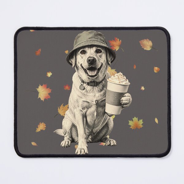 Item preview, Fall Labrador With Pumpkin Spice Latte - Autumn Dog Leaves designed and sold by Neurospicy Trolls.