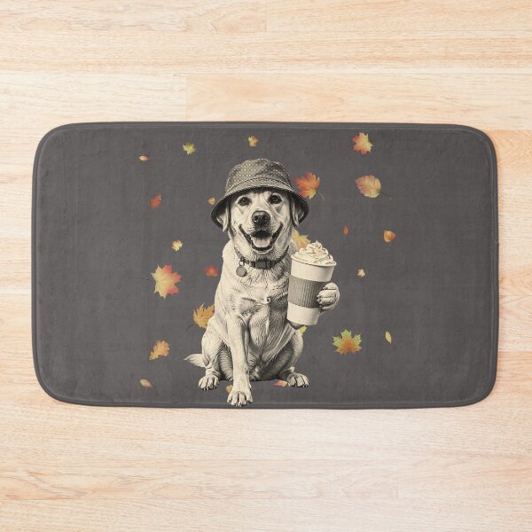 Item preview, Fall Labrador With Pumpkin Spice Latte - Autumn Dog Leaves designed and sold by Neurospicy Trolls.