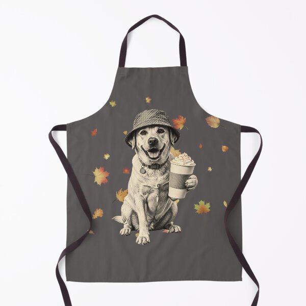 Item preview, Fall Labrador With Pumpkin Spice Latte - Autumn Dog Leaves designed and sold by Neurospicy Trolls.