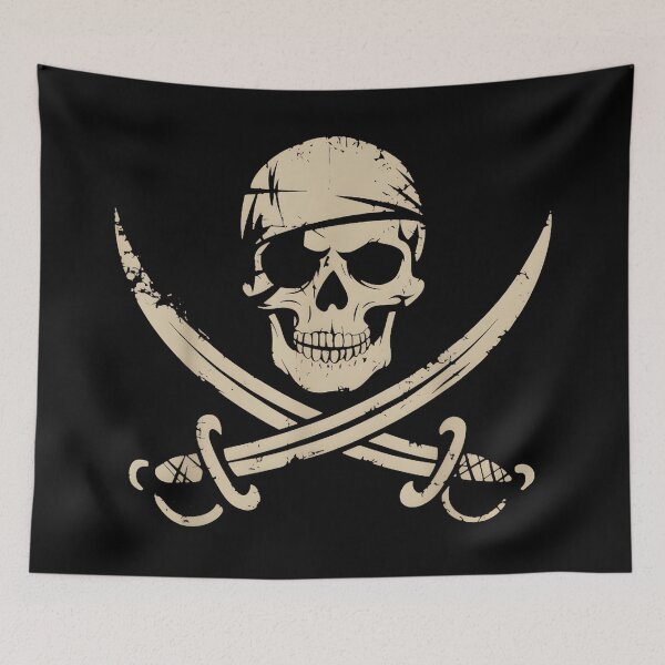 Item preview, Jolly Roger Pirate Skull Bandana Crossed Swords designed and sold by Hugosploosh.