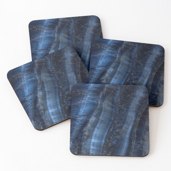 Item preview, Blue Tiger Eye Gemstone Texture – Natural Hawk's Eye Crystal Pattern with Deep Chatoyant Bands and Luxurious Midnight Blue Stone Surface for Modern Decor and Accessories designed and sold by SurfaceCraft Studio.