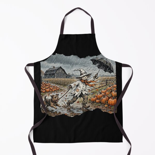 Item preview, Rainy Fall Scarecrow Walking Dog - Funny Autumn Pumpkin Patch designed and sold by Neurospicy Trolls.