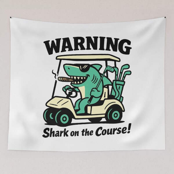 Item preview, Shark on the golf course designed and sold by Traveldrawings.