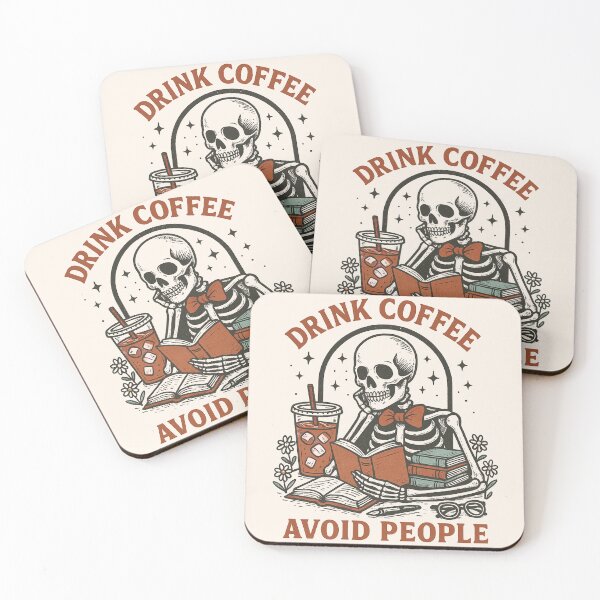 Item preview, Funny Skeleton Reading Books - Drink Coffee, Avoid People designed and sold by legendaryskins.