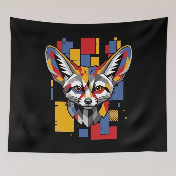 Item preview, Funny Fennec Fox Colorful Blocks Geometric Art Boys Girls Kids designed and sold by FurryHavenPH.