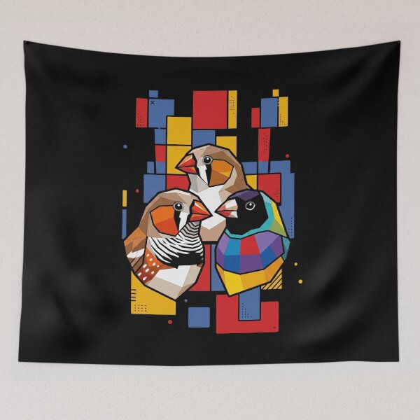 Item preview, Funny Finches Bird Colorful Blocks Geometric Art Boys Girls Kids designed and sold by FurryHavenPH.