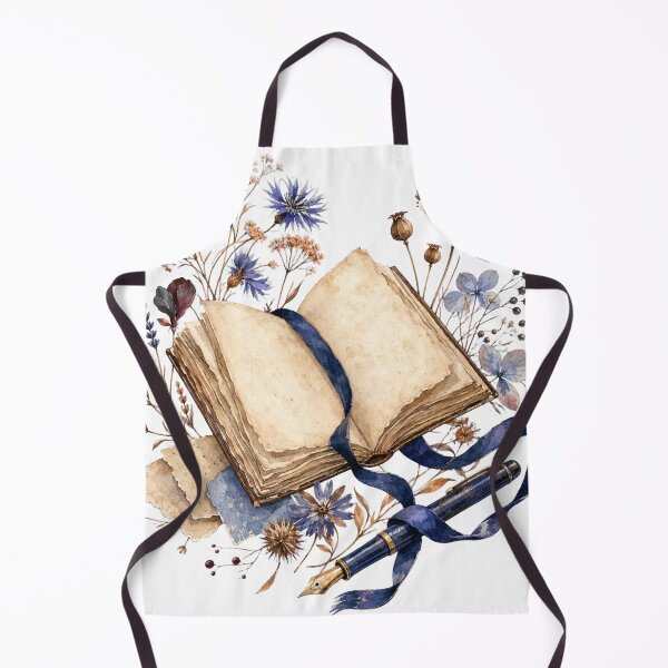 Item preview, Vintage Watercolor Open Book with Wildflowers and Fountain Pen – Reading Aesthetic designed and sold by sadedream.
