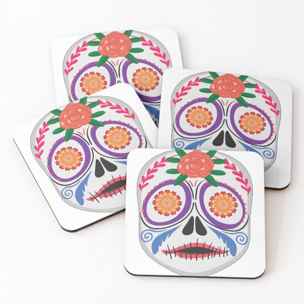 Item preview, Elegant Rose Sugar Skull | Minimal Day of the Dead Calavera Folk Art Design designed and sold by Ecocrushstudio.