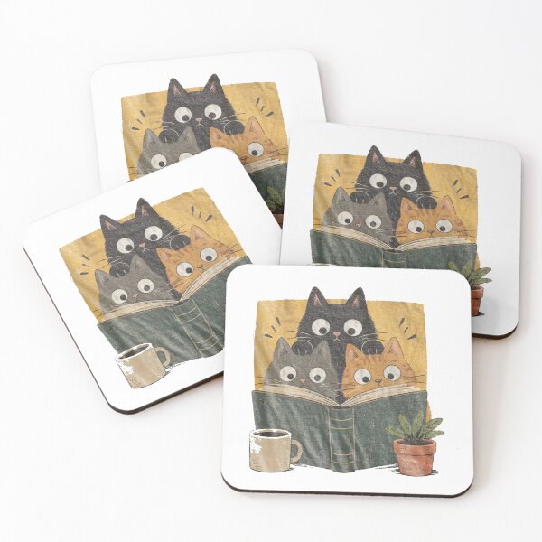 Item preview, Retro Curious Reading Cats - Vintage Art designed and sold by Gbriel3.