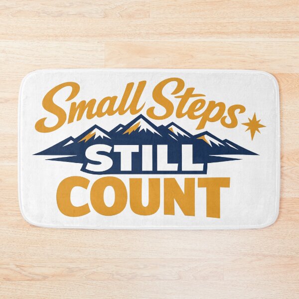 Item preview, Small Steps Still Count - Motivational Mountain Typography designed and sold by Art JSMY.