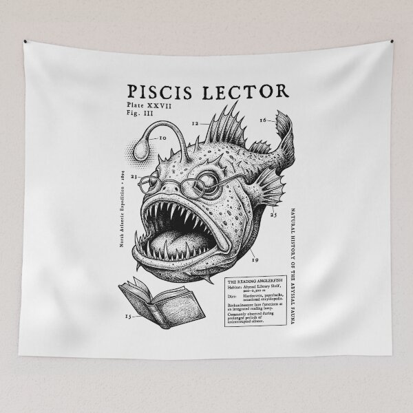Item preview, Bookish Reading Angler Fish Funny Book Lover Science designed and sold by GrandeDuc.