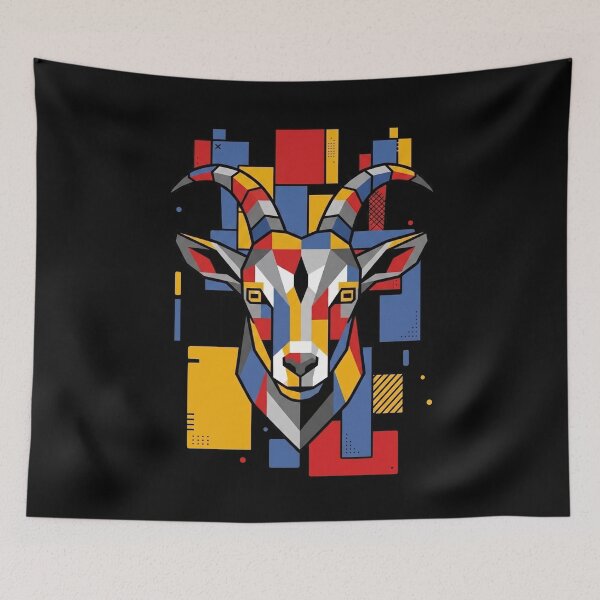 Item preview, Funny Goat Colorful Blocks Geometric Art Boys Girls Kids designed and sold by FurryHavenPH.