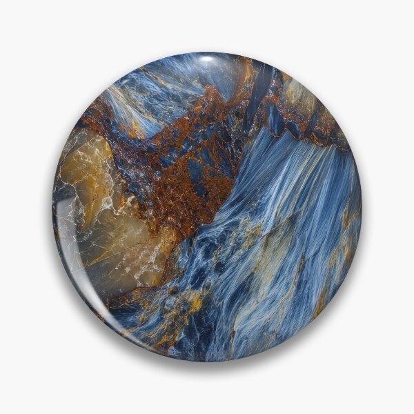 Item preview, Blue Pietersite Gemstone Texture – Dramatic Tempest Stone Pattern with Flowing Golden Mineral Veins and Deep Sapphire Blue Crystal Surface for Luxury Decor designed and sold by SurfaceCraft Studio.