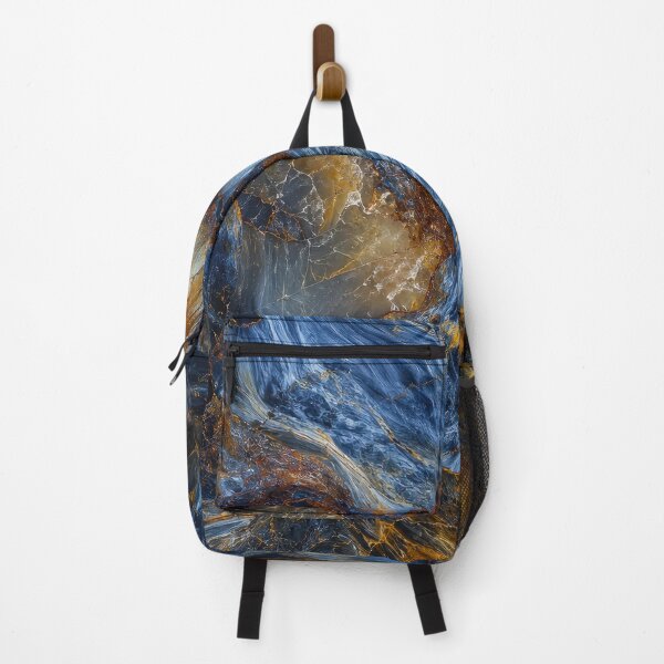 Item preview, Blue Pietersite Gemstone Texture – Dramatic Tempest Stone Pattern with Flowing Golden Mineral Veins and Deep Sapphire Blue Crystal Surface for Luxury Decor designed and sold by SurfaceCraft Studio.