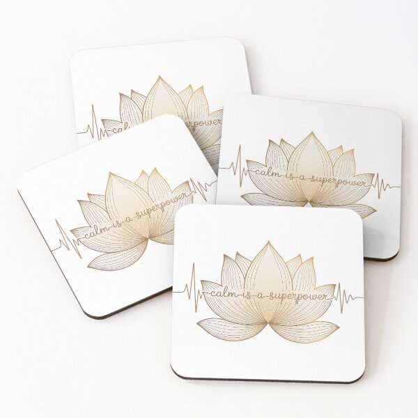 Item preview, Calm Is a Superpower Lotus Line Art Stress Relief designed and sold by 108stillness.