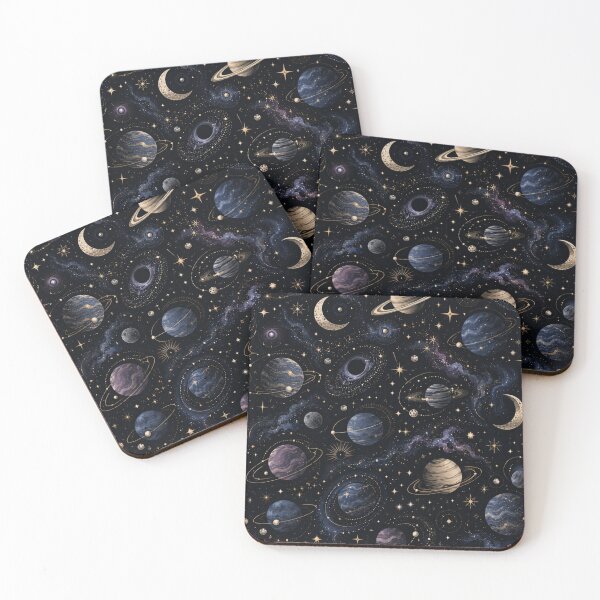 Item preview, Celestial Galaxy Planets Seamless Pattern designed and sold by MoodSupplyStudio.