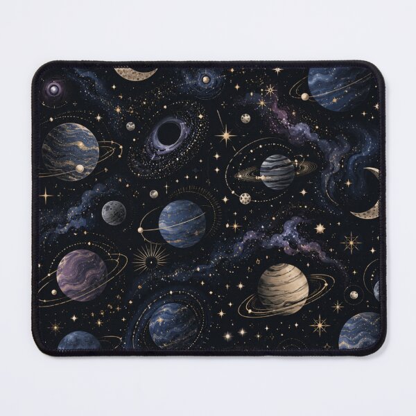 Item preview, Celestial Galaxy Planets Seamless Pattern designed and sold by MoodSupplyStudio.