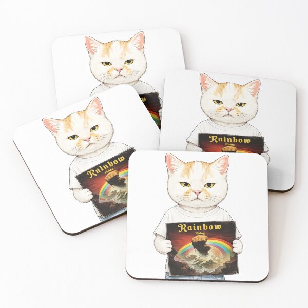 Item preview, Cat Holding Rainbow 'Rising' Album Cover designed and sold by Komatoya.