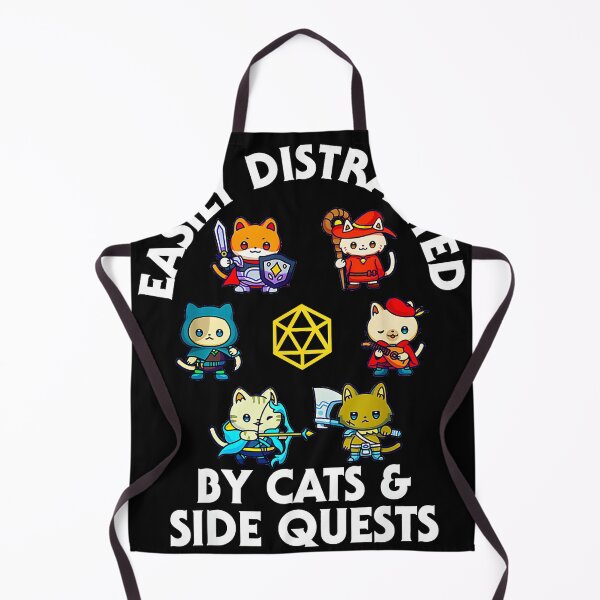 Item preview, Easily Distracted By Cats & Side Quests Dungeons Dragons Tabletop RPG Gamer Cat Lover designed and sold by Hugosploosh.
