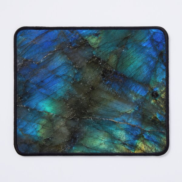 Item preview, Blue Labradorite Gemstone Texture with Brilliant Labradorescence – Iridescent Crystal Surface in Electric Blue, Teal and Golden Flash for Luxury Nature Decor designed and sold by SurfaceCraft Studio.