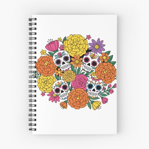 Item preview, Floral Sugar Skull Bouquet | Colorful Day of the Dead Calavera Botanical Art designed and sold by Ecocrushstudio.