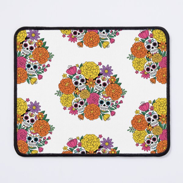 Item preview, Floral Sugar Skull Bouquet | Colorful Day of the Dead Calavera Botanical Art designed and sold by Ecocrushstudio.