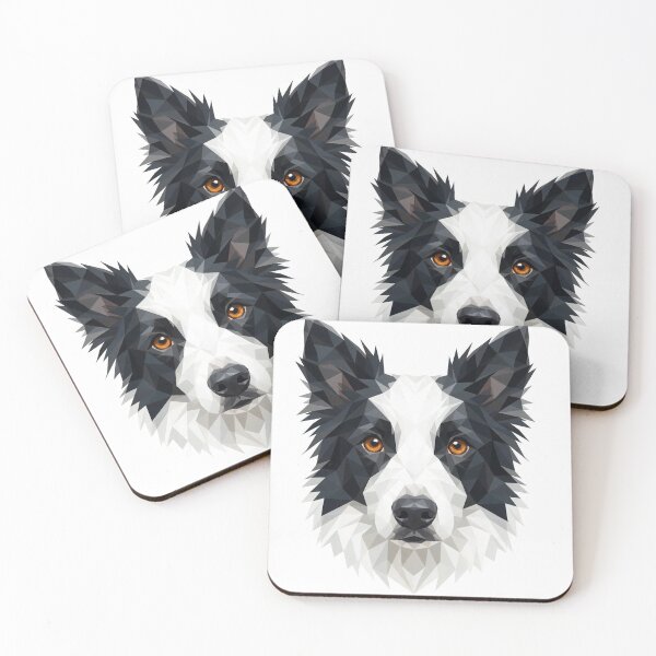 Artikelvorschau, Porträt eines Border Collies im geometrischen Low-Poly-Stil. entworfen und verkauft von DVerse Studio.