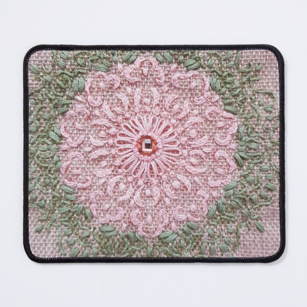 Item preview, Embroidered mandala with central gemstone designed and sold by LyLauDesign.