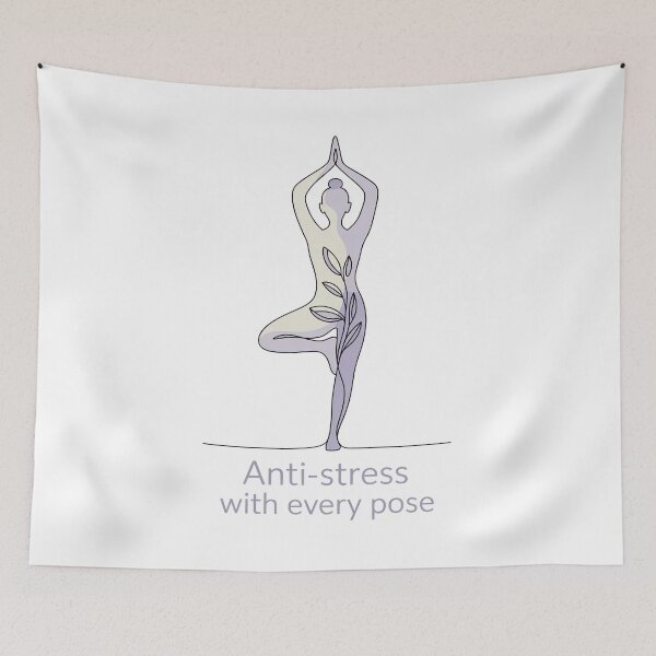 Item preview, Anti Stress Every Pose Tree Line Art Mindfulness designed and sold by 108stillness.