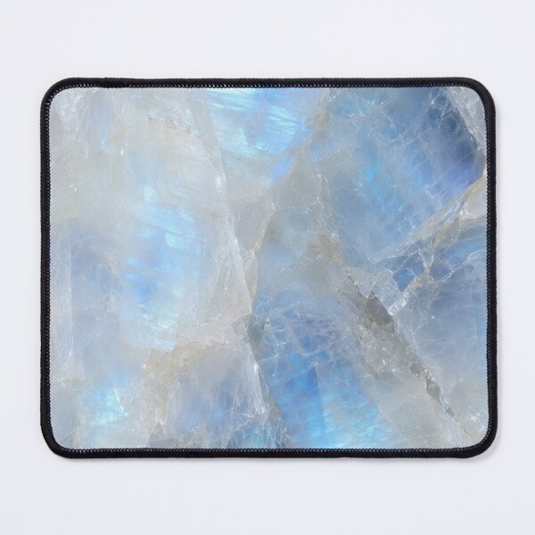 Item preview, Rainbow Moonstone Gemstone Texture with Ethereal Blue Adularescence – Iridescent White Crystal Surface for Luxury Nature Inspired Decor and Modern Design designed and sold by SurfaceCraft Studio.