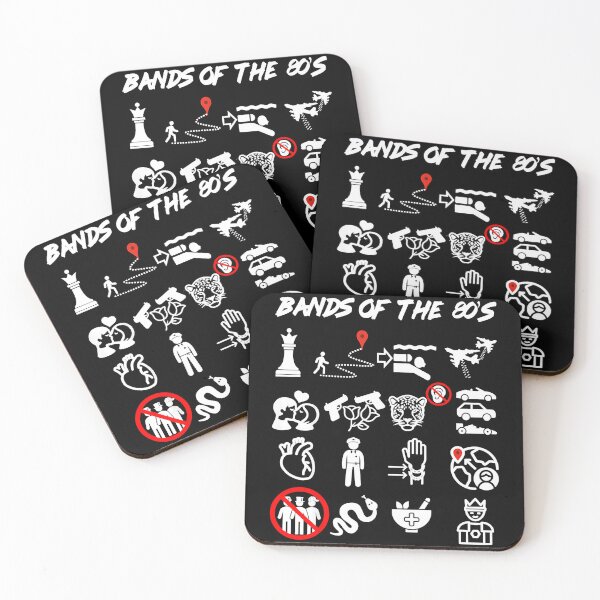 Item preview, Bands Of The 80's Music Rebus Puzzle Classic Rock Fan designed and sold by Hugosploosh.