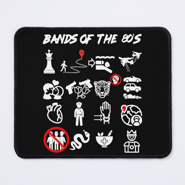 Item preview, Bands Of The 80's Music Rebus Puzzle Classic Rock Fan designed and sold by Hugosploosh.