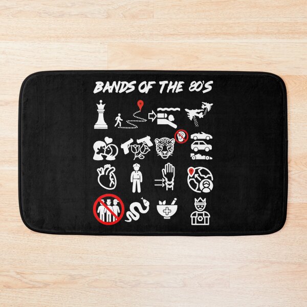 Item preview, Bands Of The 80's Music Rebus Puzzle Classic Rock Fan designed and sold by Hugosploosh.