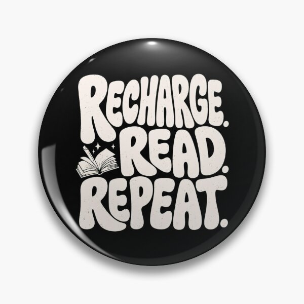 Item preview, Recharge Read Repeat – Retro Book Lover Quote designed and sold by Noirvasca.