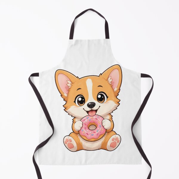 Item preview, Kawaii Corgi Puppy Eating Pink Sprinkled Donut designed and sold by Piising.