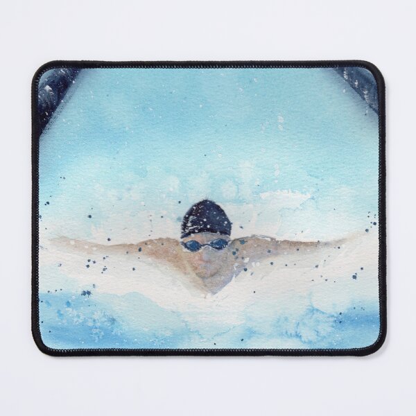 Item preview, Swimmer Watercolor – Minimal Blue Aesthetic | Fluid Motion Swimming Art designed and sold by Tsveti_watercolors.