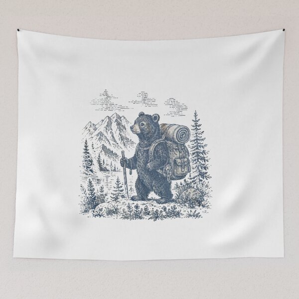 Item preview, Vintage Hiking Bear  designed and sold by Gbriel3.