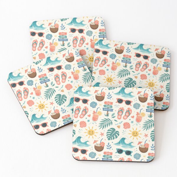 Item preview, Tropical Summer Beach Seamless Pattern designed and sold by MoodSupplyStudio.