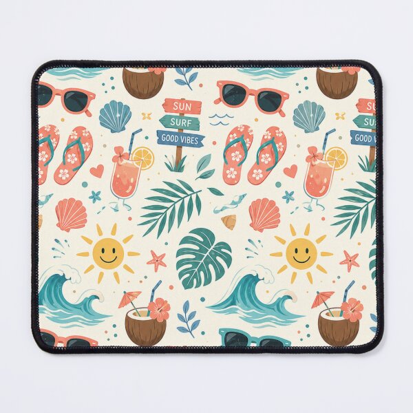 Item preview, Tropical Summer Beach Seamless Pattern designed and sold by MoodSupplyStudio.
