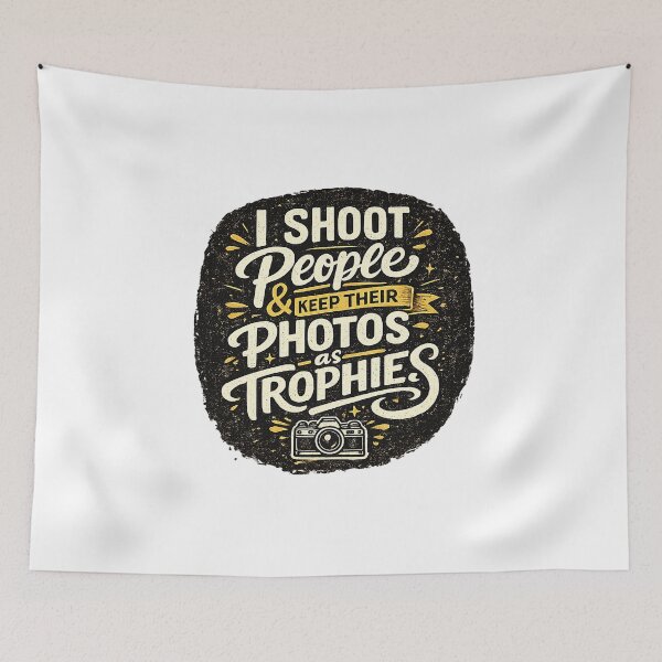 Item preview, I Shoot People and Keep Their Photos as Trophies | Funny Vintage Photographer Design designed and sold by bambooks.tabooks.