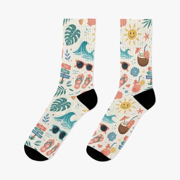 Item preview, Tropical Summer Beach Seamless Pattern designed and sold by MoodSupplyStudio.