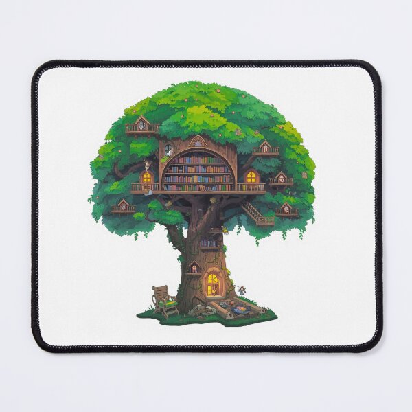 Item preview, Enchanted Tree Library | Magical Fairy Treehouse | Fantasy Book Lover Illustration designed and sold by Pandey14.