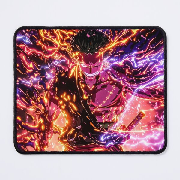 Item preview, Zoro | Inferno Storm Swordsman – Neon Fire & Lightning Warrior | Anime Style Fantasy Art designed and sold by Dyan4.
