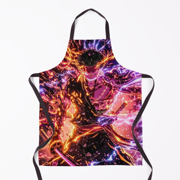 Item preview, Zoro | Inferno Storm Swordsman – Neon Fire & Lightning Warrior | Anime Style Fantasy Art designed and sold by Dyan4.