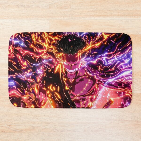 Item preview, Zoro | Inferno Storm Swordsman – Neon Fire & Lightning Warrior | Anime Style Fantasy Art designed and sold by Dyan4.