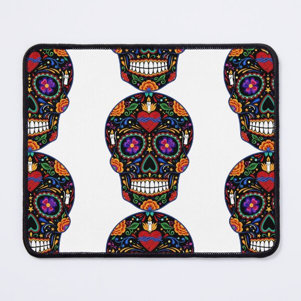 Item preview, Black Floral Sugar Skull | Vibrant Mexican Folk Art Calavera Illustration designed and sold by Ecocrushstudio.