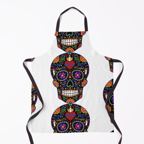 Item preview, Black Floral Sugar Skull | Vibrant Mexican Folk Art Calavera Illustration designed and sold by Ecocrushstudio.
